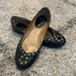 Frye brand black Emma Studded flats size 8.5